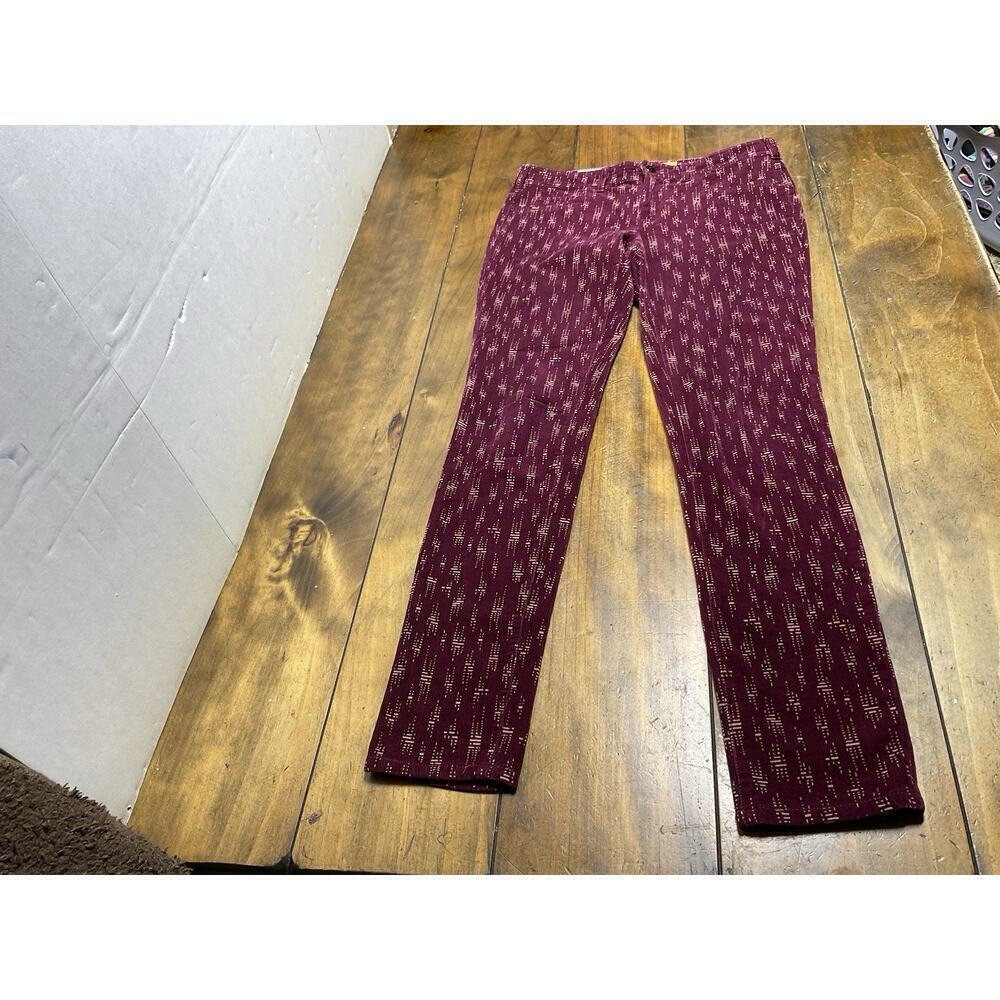 Pilcro And The Letterpress Serif Slim Corduroy Pants Womens 28 Burgundy